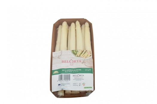 ASPERGES BLANCHES RAVIER DE 500 GR (A / BEL / LOT 262104 / CAISSE DE 8 RAVIERS)